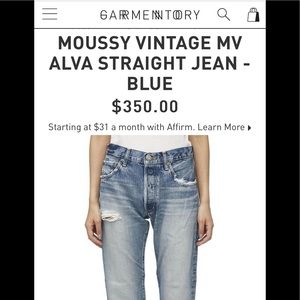 MOUSSY  Alva Jeans 27 EUC